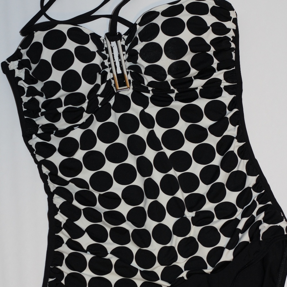 FREE with Bundle Strapless Black & White One-Piece Swimsuit